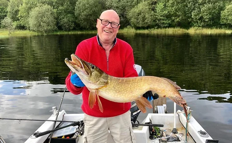 Specimen Pike being caught in Loch Awe, Dalmally
